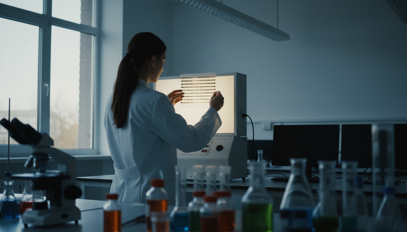 AI malattie rare: laboratorio biotecnologico con intelligenza artificiale