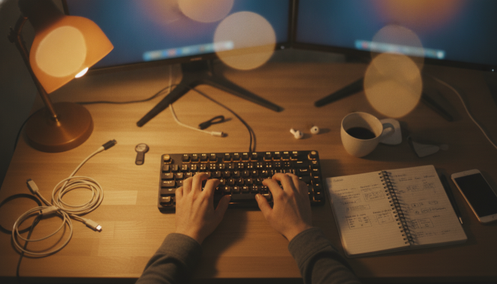 article-Strumenti-per-Coding-Quali-Us Schermata di strumenti per coding su monitor di sviluppatore