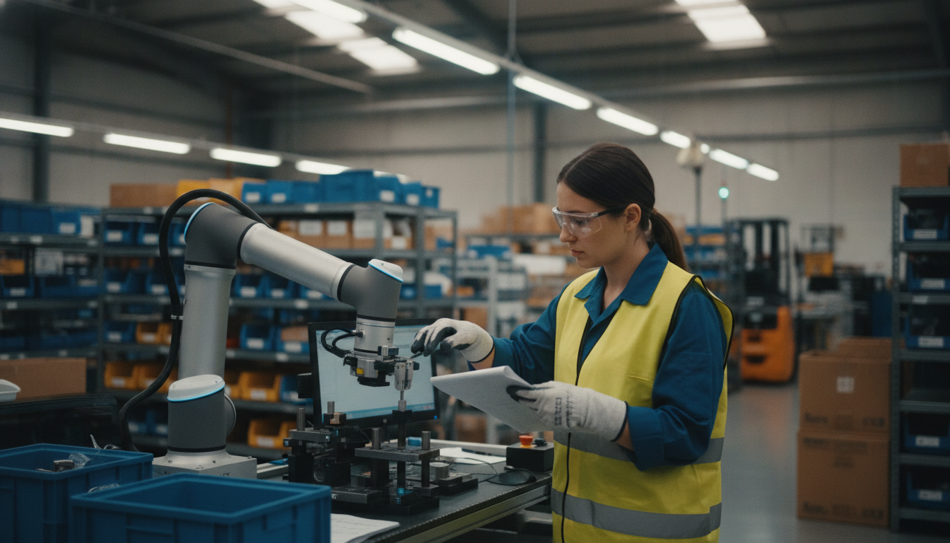 Automazione industriale PMI con robot collaborativo in officina italiana
